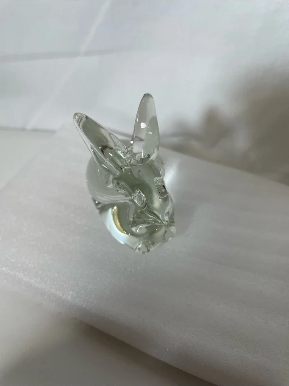 Clear Glass Bunny Figurine Decorative Accent